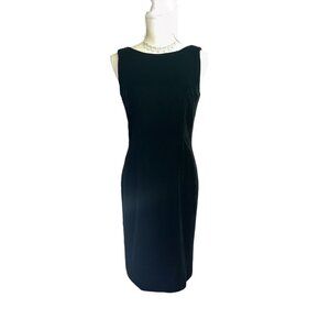 VTG Jessica Howard By Mitchell Rodbell Dress Womens 8 Black Velour Sheath LBD